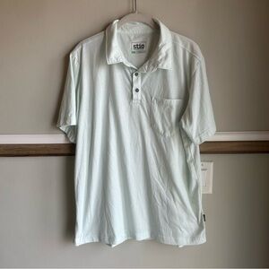 Stio Light Blue Green Short Sleeve Polo Shirt Pocket